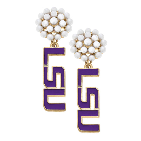 LSU Logo Drop Earrings