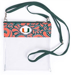 University of Miami Hurricanes Womens Stadium Approved Clear Crossbody Bag