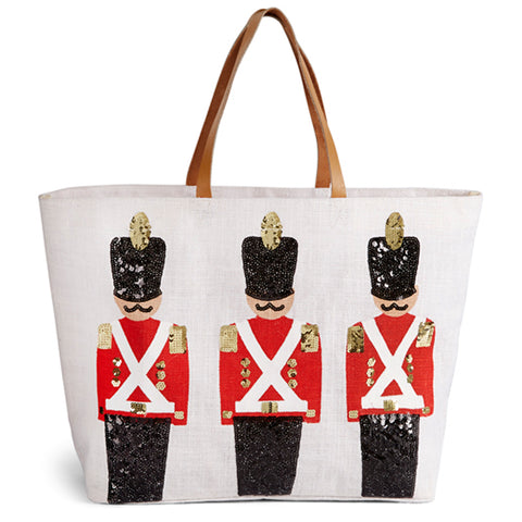 Holiday Motif Sequin  Jute Tote